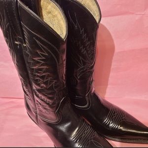 Black handmade cowboy boots, barely worn